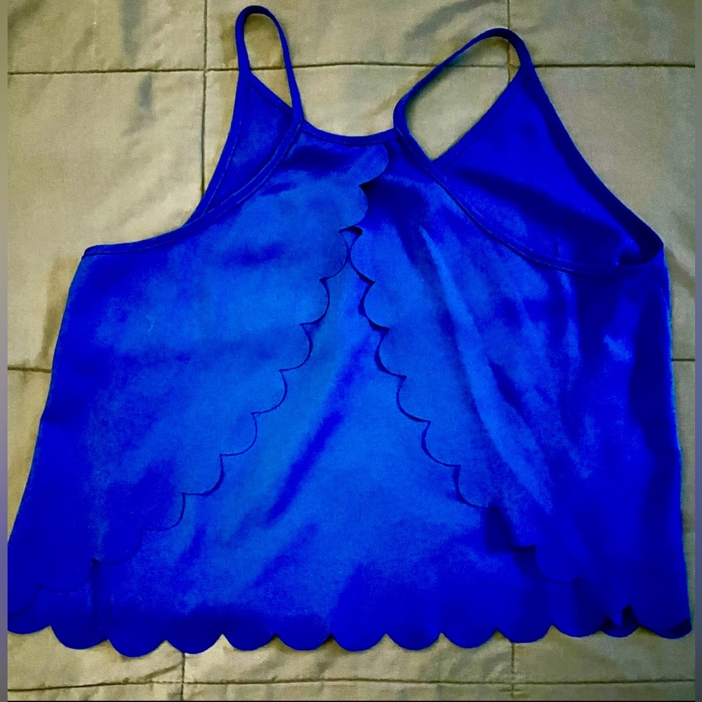 Bright Blue Open Back Tank Top- Large - Picture 5 of 12